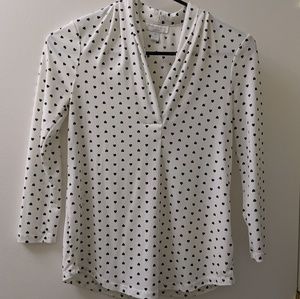Shirt, blouse, heart polka dots
